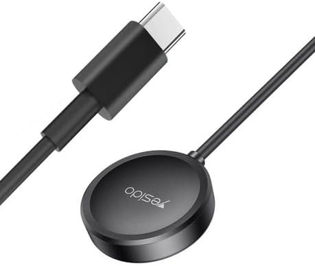 Black USB-C adapter with cable on a white background