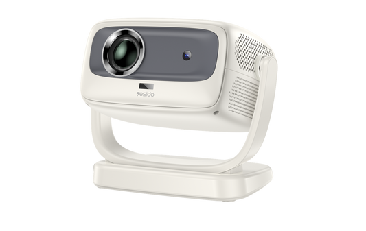 White webcam with a gray top on a white background