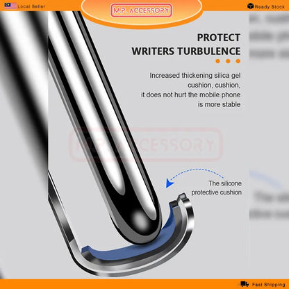 Silicone protective cushion for a phone with text on a gray background