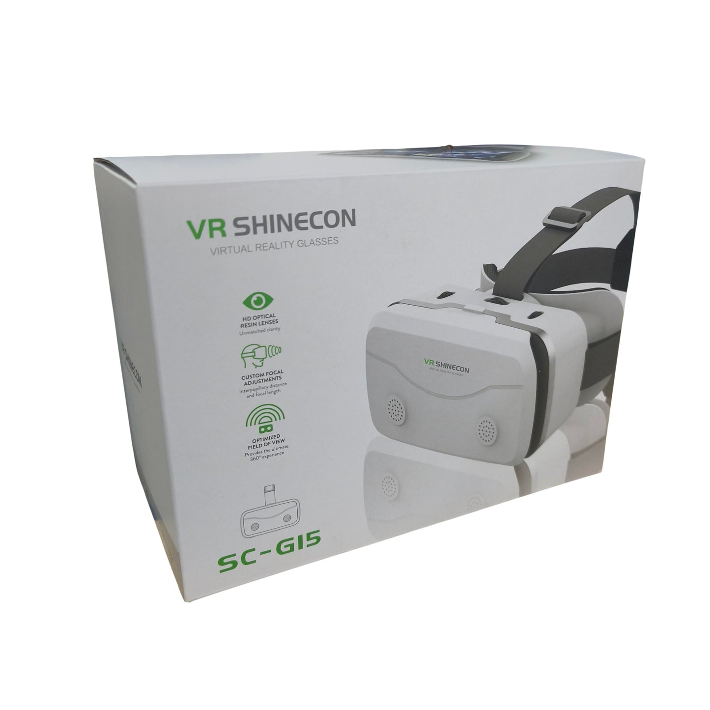 VR Shinecon virtual reality glasses packaging on a white background