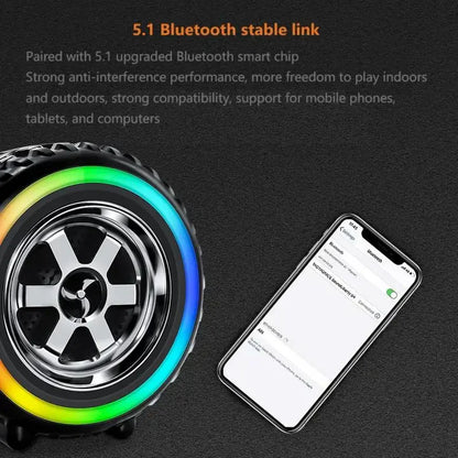 Smart wheel with Bluetooth connectivity feature displayed on a dark background