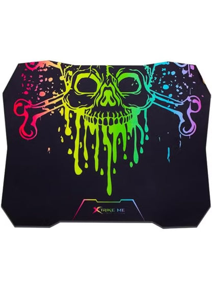 Colorful skull design mouse pad with Xtrake Me branding on a white background