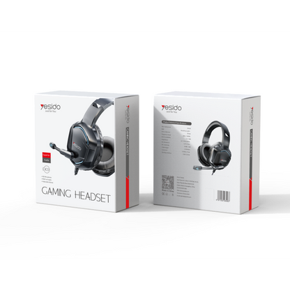 Gaming headset packaging with 'Yesido' branding on a white background