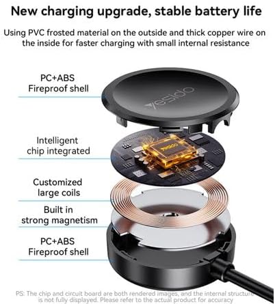 Wiring diagram of a wireless charging pad with labeled components on a white background.