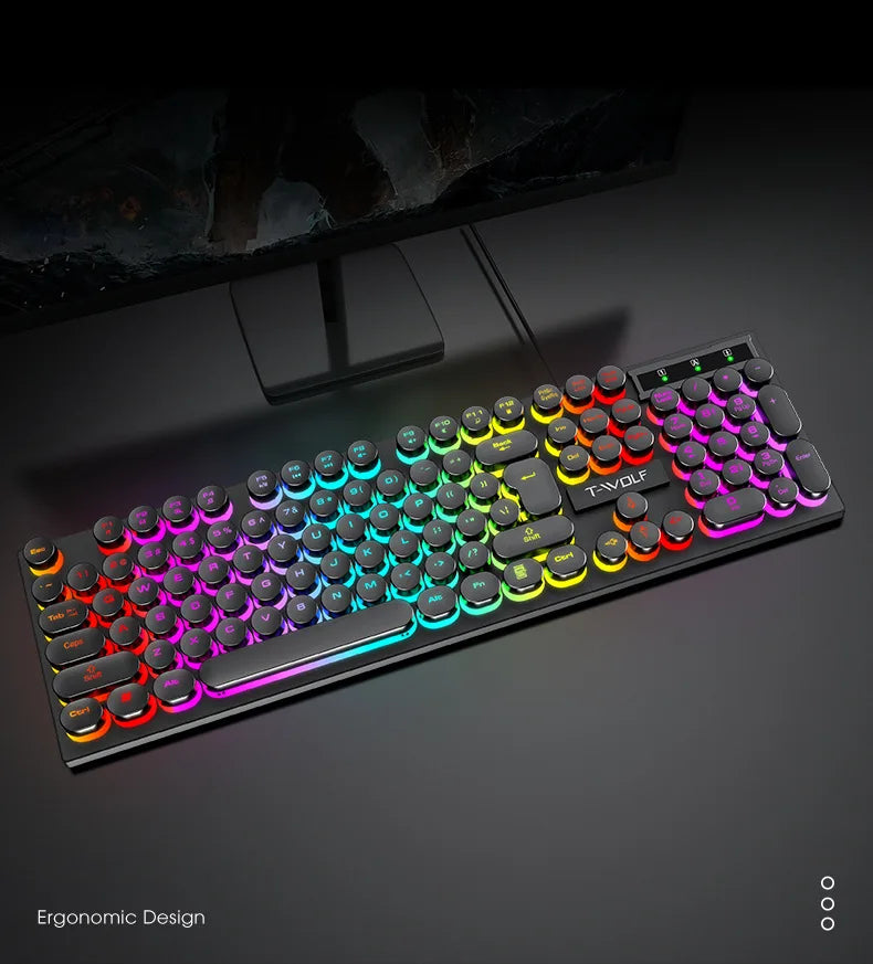 Razer mechanical keyboard with RGB lighting on a dark surface