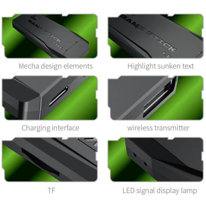 Product features with text labels on a green background