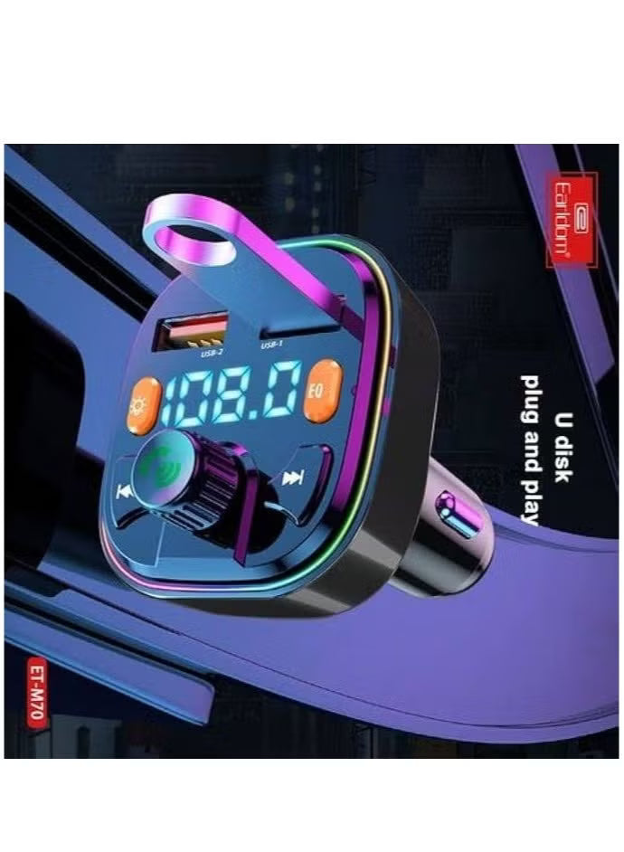 Multifunctional electronic device with digital display on a dark background