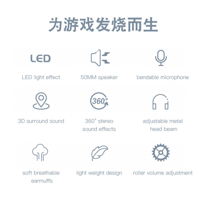 List of features with icons and text on a white background