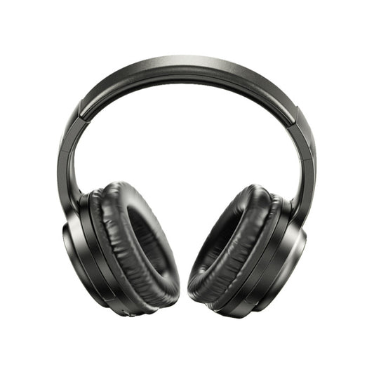 Black over-ear headphones on a white background
