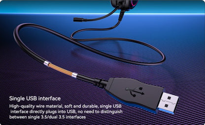 USB cable with a single USB interface on a blue gradient background