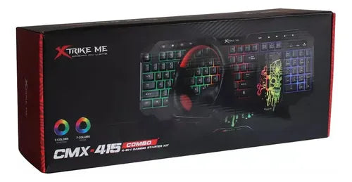 Gaming accessories set with keyboard, mouse, and headset on Xtricate Me branded box.