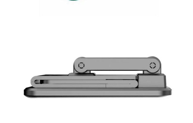 Metallic folding stand on a white background