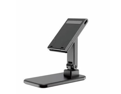 Black adjustable stand on a white background