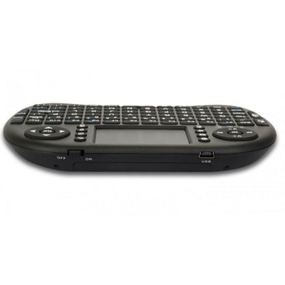 Black keyboard remote control on a white background