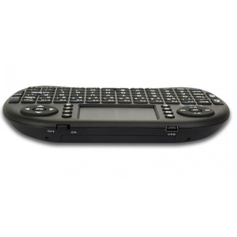 Black keyboard remote control on a white background