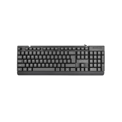 Black keyboard on a white background