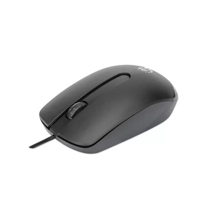 Black computer mouse on a white background