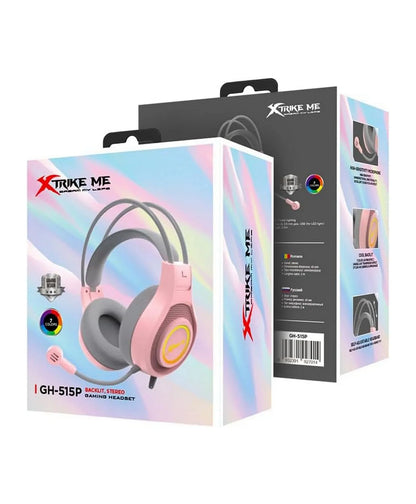 Gaming headset with packaging featuring Xtrake Me branding on a white background