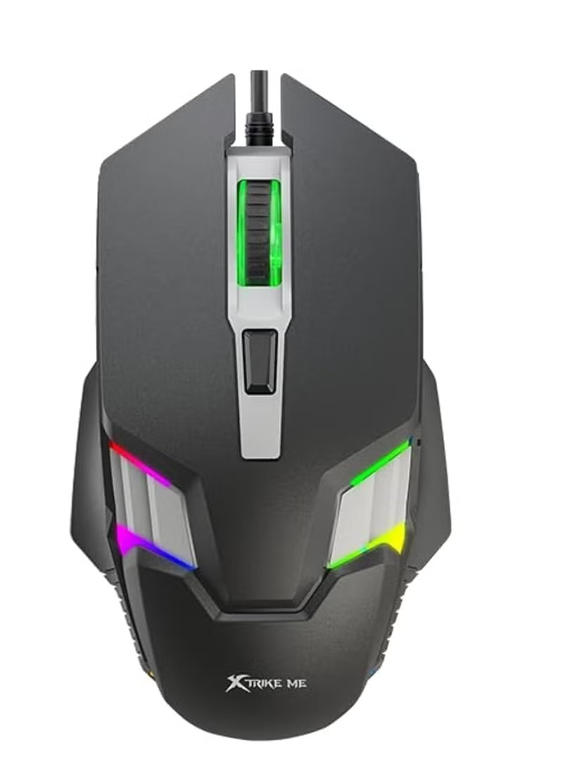 Gaming mouse with RGB lighting on a white background