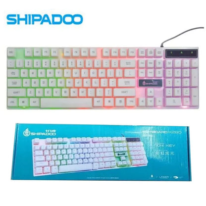 Shipadoo keyboard with RGB lighting on a white background