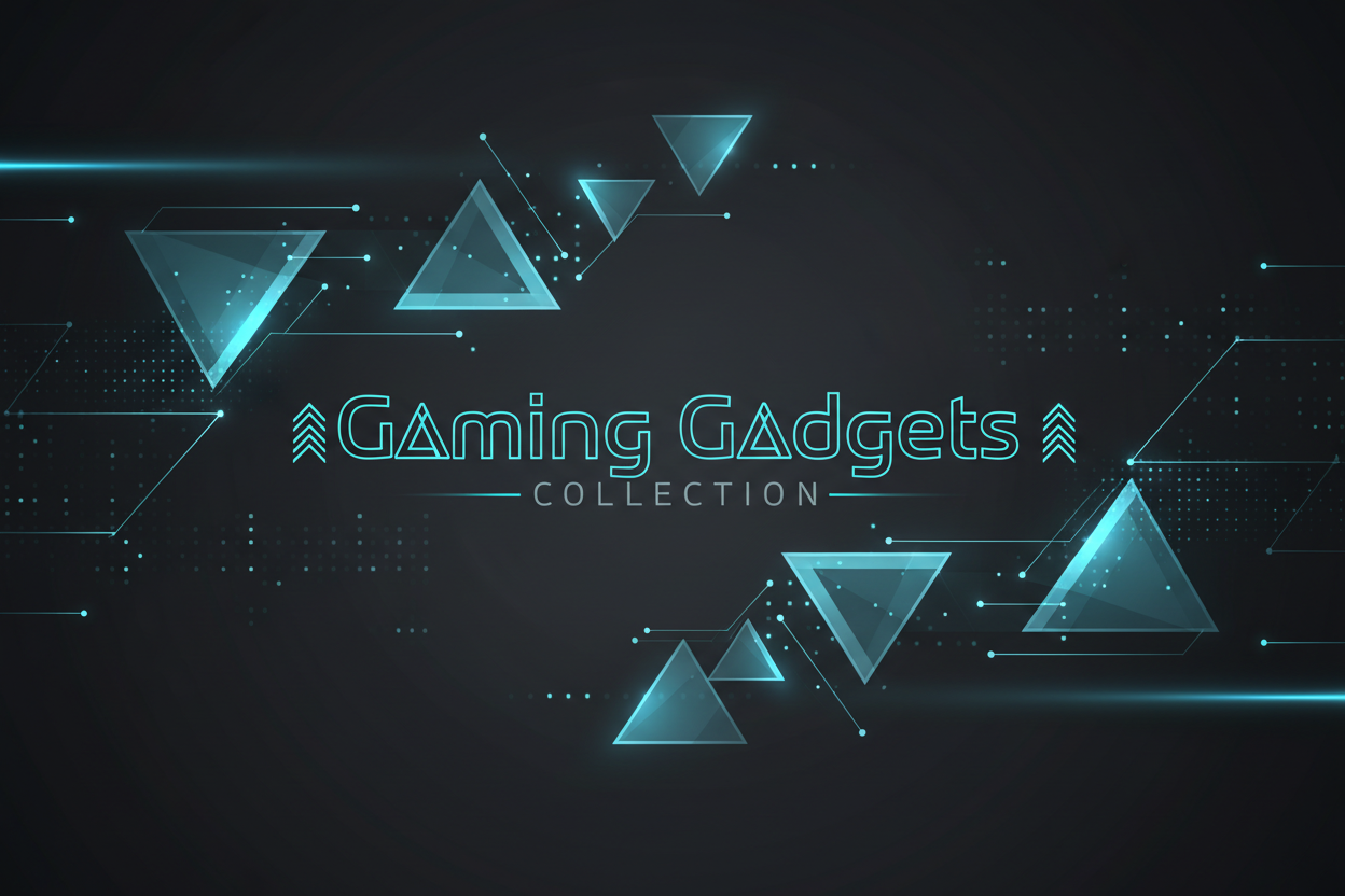 make a banner for "Gaming Gadgets" collection of our website with a a modern, cutting-edge technology theme with a professional, premium feel. The cyan accent color against the dark background creates strong contrast and gives it a contemporary, digital aesthetic perfect for showcasing top-tier tech products. It's clean, minimalist, and immediately communicates "high-tech" and "innovation." Make sure to not Include the products in the background