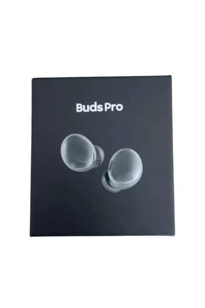 Black box with 'BudsPro' branding and images of wireless earbuds on a white background